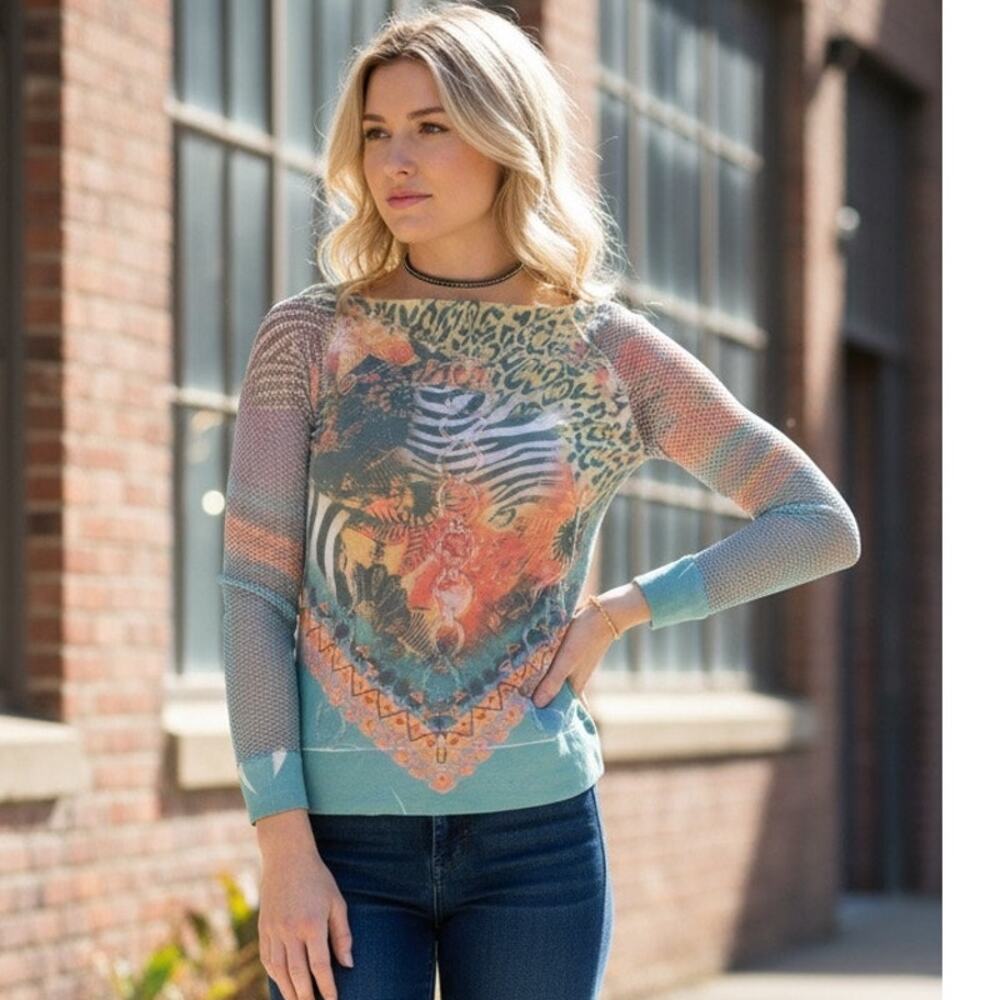 Boho chic soft stretchy pastel trashy 2000's Y2K textured top